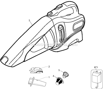 Page A Diagram and Parts List for CHV1568  Black and Decker Hand Vacuum